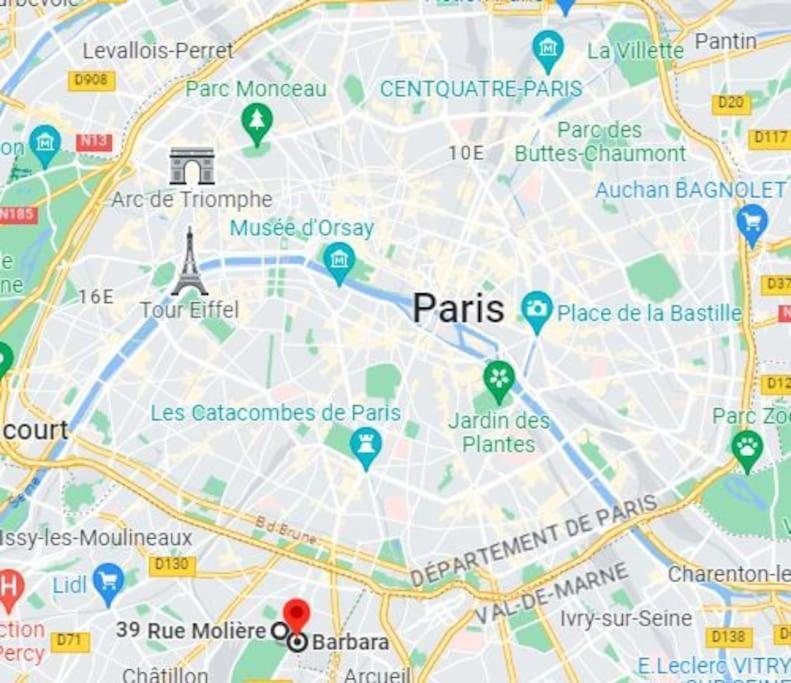 Magnifique Duplex 45 M2 Aux Portes De Paris Metro Barbara A 30Mn Expo Porte De Versailles Μονρούζ Εξωτερικό φωτογραφία